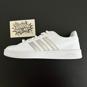 Adidas Grand Court Base, White/Platinum, Womens 8 ✨ BRAND NEW